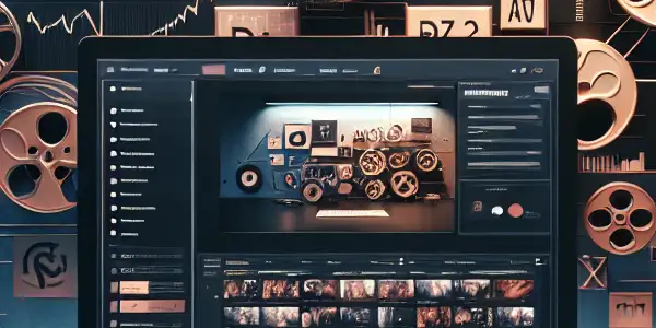 A sleek digital platform interface for adult content submission, featuring vibrant graphics and an inviting workspace atmosphere.