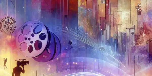 A vibrant digital landscape featuring abstract shapes, silhouettes of diverse figures, and elements symbolizing adult entertainment and safety.<a href=